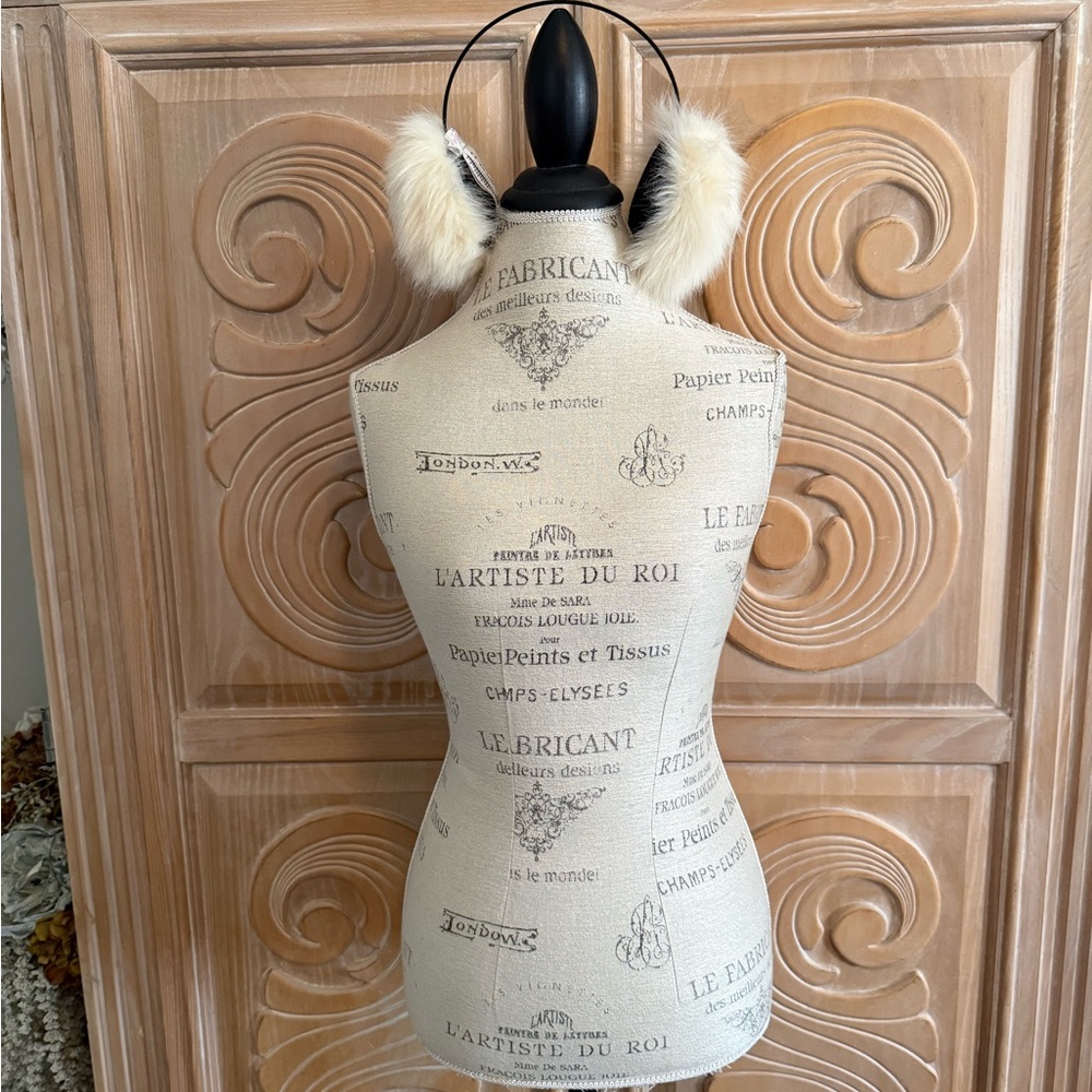 Free People Oversized Faux Fur Ear Muffs-Ivory One Size